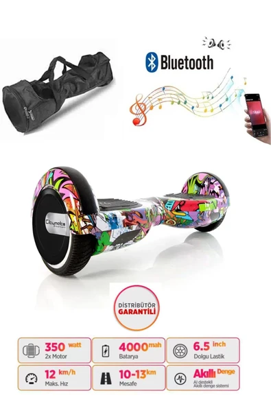 Elektrikli Kaykay Scooter Akıllı Denge Hoverboard + HoverKart + Çanta FULL LEDLİ EXTREM PAKET D04 - 2