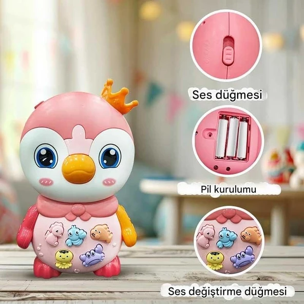 Penguen Eğitici Bebek Piyanosu - Pembe ürün görseli