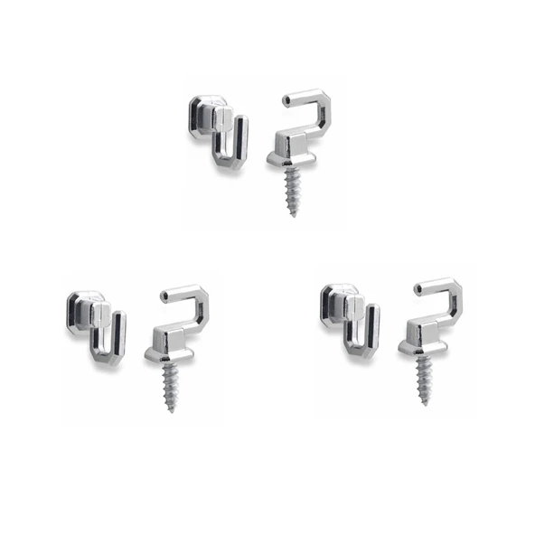 6 Adet Osena Anahtar Askısı Kanca Metal Krom Kod: 4147 ürün görseli 1