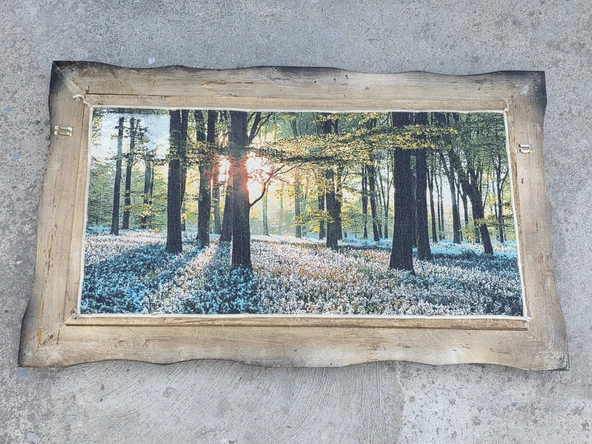 Güneşin Dokunuşu Adlı İran Tebriz Halı Tablo 123x75cm - Duvar Halı Kilim Tablo - Resim 8