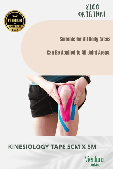 High Quality Waterproof Breathable Athletic Elastic Muscle Pain Kinesiology Tape Blue - Resim 2