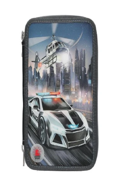 Erkek Çocuk Led Işıklı Kalem Kutusu - Polis - Resim 2