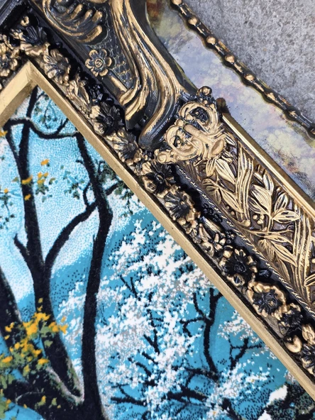 Pembe Yol Adlı İran Tebriz Halı Tablo 123x75cm - Duvar Halı Kilim Tablo - Resim 9