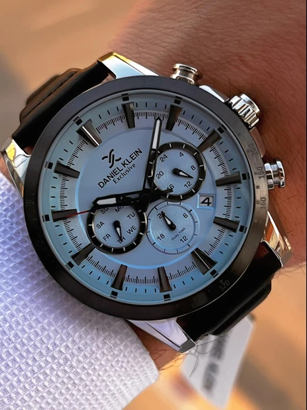 Daniel Klein Deri Kordon İç Kadran Fonksiyonları Aktif 3 Atm Suya Dayanıklı Erkek Kol Saati E14006-3 - Resim 2