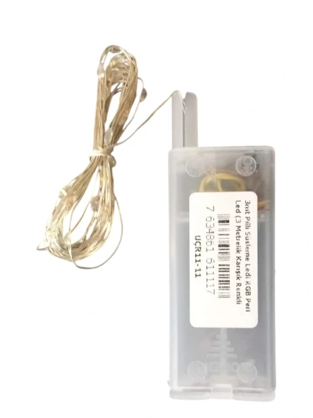 3mt Pilli Süsleme Ledi RGB Peri Led (3 Metrelik Karışık Renkli Piller Hariç) ürün görseli