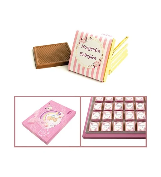 Nutat Isimli Kız Bebek Cholatte  (48 Madlen + Sunum Kutusu) ürün görseli