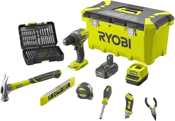 Ryobi R18PD3-120TAH 18V 2.0Ah Tek Akülü Darbeli Matkap Set - 5133005505 - 3