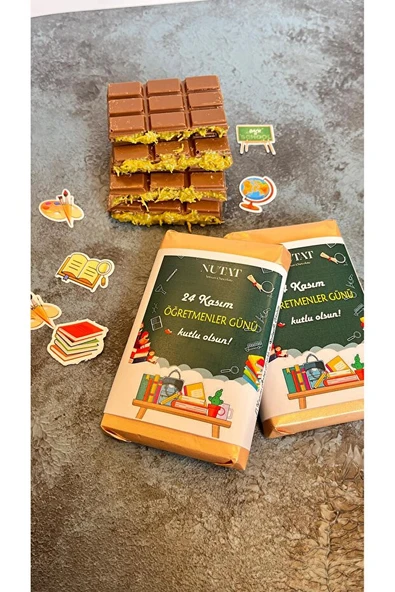 Nutat Öğretmenler günü Temalı Dubai Çikolatası ürün görseli