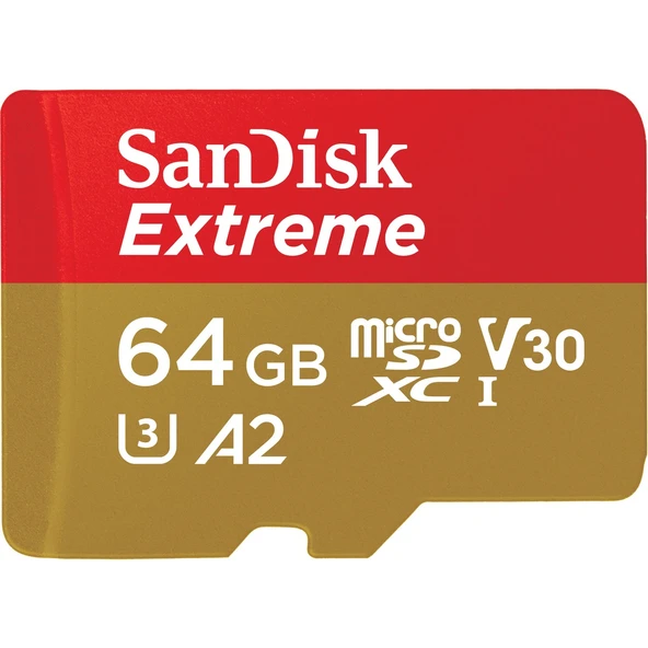 SanDisk Extreme SDSQXAH-064G-GN6GN 160Mb/s 64GB Micro SD Hafıza Kartı ürün görseli 1