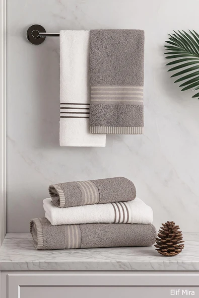 4’lü Banyo Havlusu Seti %100 Pamuklu 70x140 cm Pleasure - 9