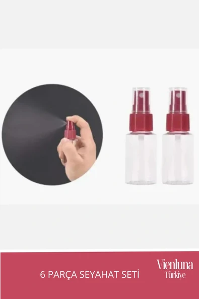 Premium Ürün Özel Çantalı Taşınabilir Tatil Seyahat Plaj Deniz Makyaj Krem Sprey Banyo Seti 6 Parça - Resim 3