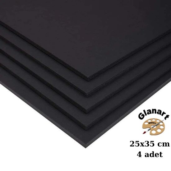 25x35 cm siyah fotoblok 3 mm kalınlık 4 lü paket (maket kartonu ) - Resim 2