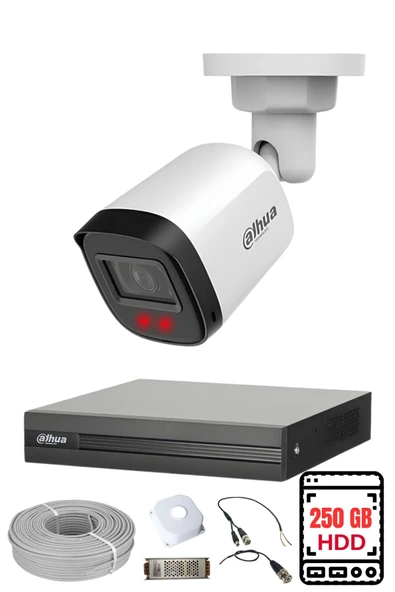 FURY DAHUA 1 Kameralı Gece Görüşlü Su Geçirmez FULL HD Güvenlik Kamerası Seti 250GB ürün görseli