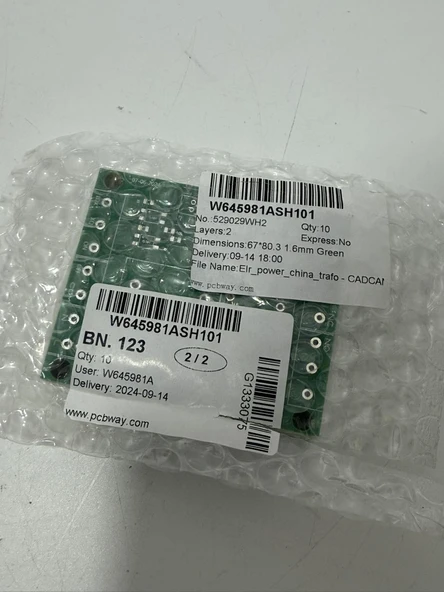 W645981ASH101 PCB Elektronik Devre Kartı 67x80mm 10 Adet - Resim 3