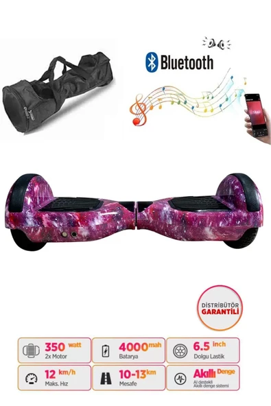 Elektrikli Kaykay Scooter Akıllı Denge Hoverboard + HoverKart + Çanta FULL LEDLİ EXTREM PAKET D13 - 3