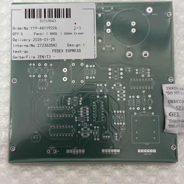 52715643 PCB Elektronik Devre Kartı 145x140mm 5 Adet - Resim 3