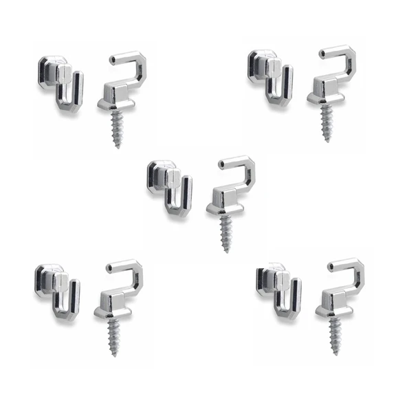 10 Adet Osena Anahtar Askısı Kanca Metal Krom Kod: 4147 ürün görseli 1