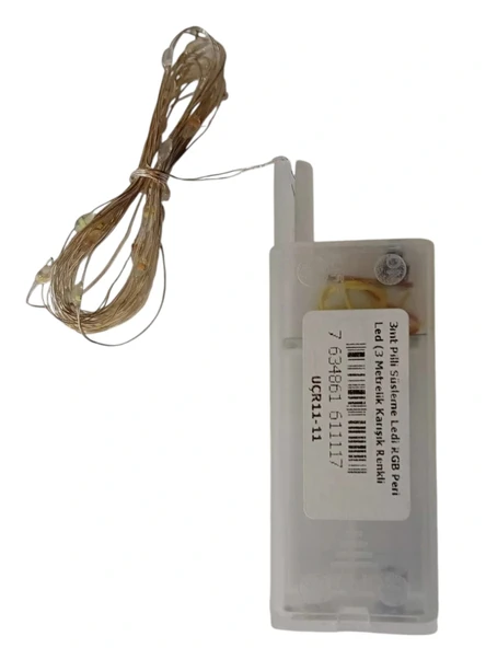 3mt Pilli Süsleme Ledi RGB Peri Led (3 Metrelik Karışık Renkli Piller Hariç) - Resim 4