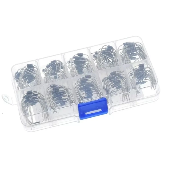 100 Parça Diyot Seti 10 Farklı Değerde DO-41 Kılıf - Resim 3