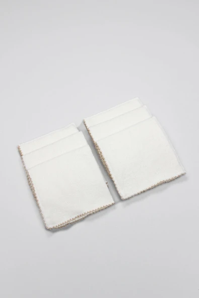 Bistyle Organik 28x28 6'Lı Havlu Mendil 90105 Ekru - 3