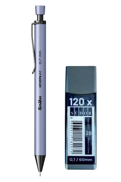 2B , 120 li 60 mm 0,7 uç ve scrikss icon-x 0,7 uçlu kalem seti - Resim 7