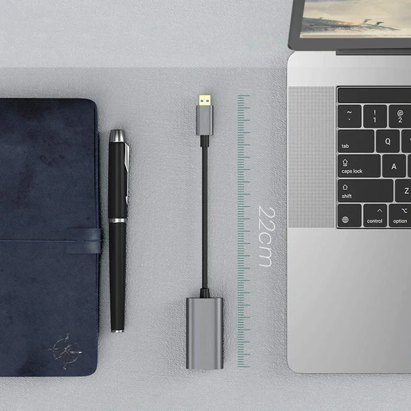 Zore QG03 USB-A to RJ45 USB3.0 Ethernet Dönüştürücü Kablo 1000Mbps 22cm - Resim 8