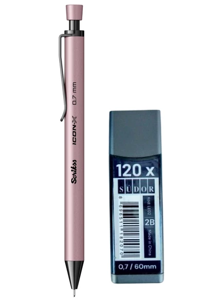2B , 120 li 60 mm 0,7 uç ve scrikss icon-x 0,7 uçlu kalem seti - Resim 2