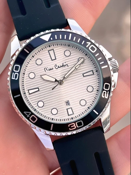 Pierre Cardin Silikon Kordon 2 Yıl Garantili 3 Atm Suya Dayanıklı Erkek Kol Saati PP.800311F03 - Resim 4