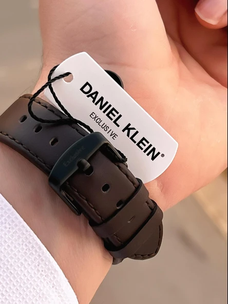 Daniel Klein Deri Kordon İç Kadran Fonksiyonları Aktif 3 Atm Suya Dayanıklı Erkek Kol Saati E140003-1 - Resim 5
