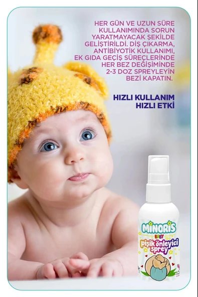 Minoris Baby Organik Pişik Önleyici Sprey 100ml - 3