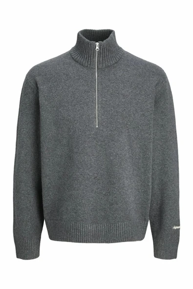 Jack Jones Norrebro Fermuarlı Yaka Loose Fit Erkek Kazak 12282749 - Resim 5