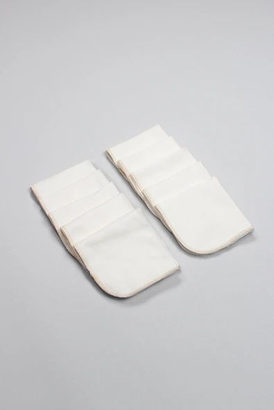 Bistyle Organik 20x20 10'Lu Penye Mendil 90102 Ekru - 3