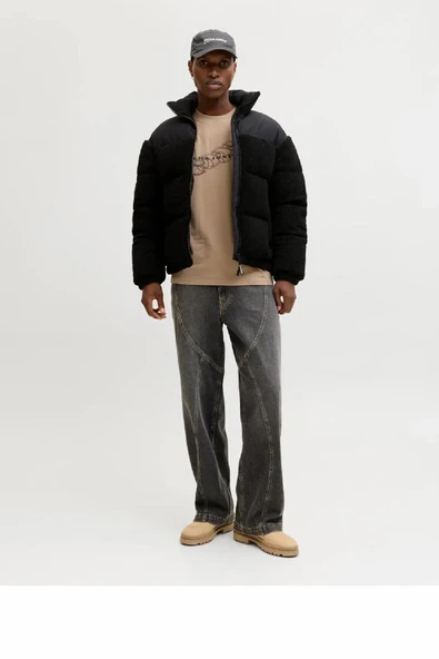 Jack Jones Flare Teddy Puffer Erkek Ceket 12286050 - Resim 3