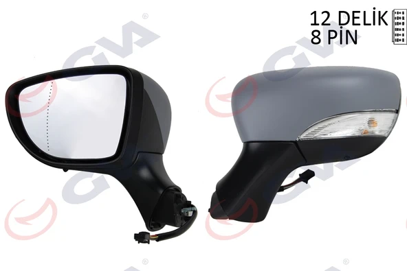 GVA 1014340 DIŞ DİKİZ AYNASI SOL CLIO 12> ELEKTRİKLİ ISITMALI ASTARLI SİNYALLİ ASFERİK VM-6126EHPAL 963022031R-963669996R ürün görseli 1