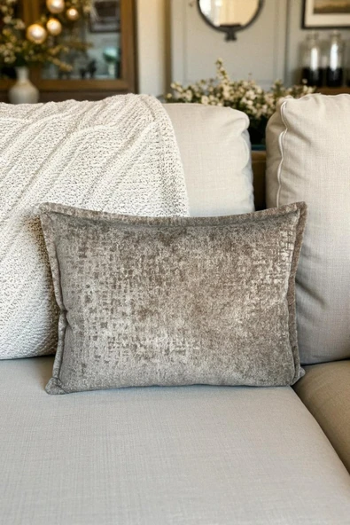 Kırlent İthal Kadife Kumaş - 35x50cm Yumuşak Dokulu Dekoratif Özel Tasarım Kırlent Kılıfı - S02 ürün görseli