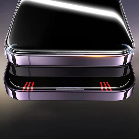 Apple iPhone 17 Zore 3D Oliv HD Temperli Cam Ekran Koruyucu + Kolay Uygulama Aparatı - Resim 7