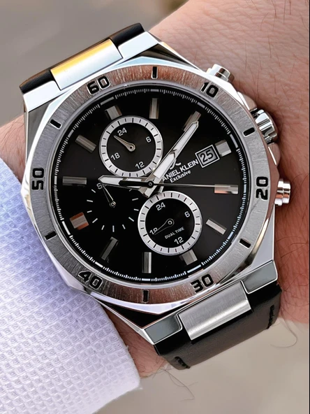 Daniel Klein Deri Kordon İç Kadran Fonksiyonları Aktif 3 Atm Suya Dayanıklı Erkek Kol Saati E140003-1 - Resim 2