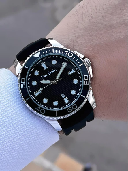 Pierre Cardin Silikon Kordon 2 Yıl Garantili 3 Atm Suya Dayanıklı Erkek Kol Saati PP.800311F01 - Resim 2