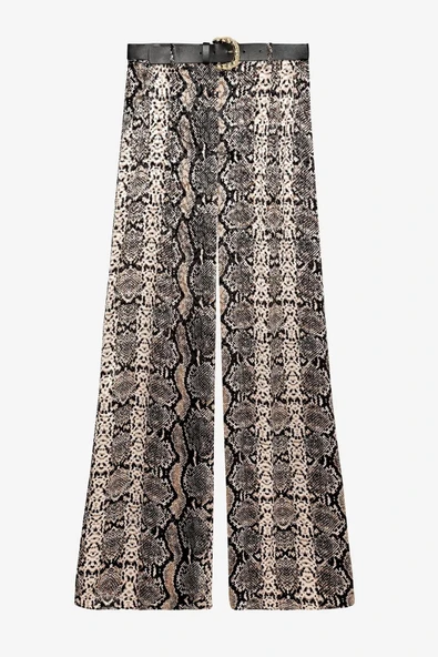 Quzu Kemer Detaylı  Kadın Pantolon - Resim 2