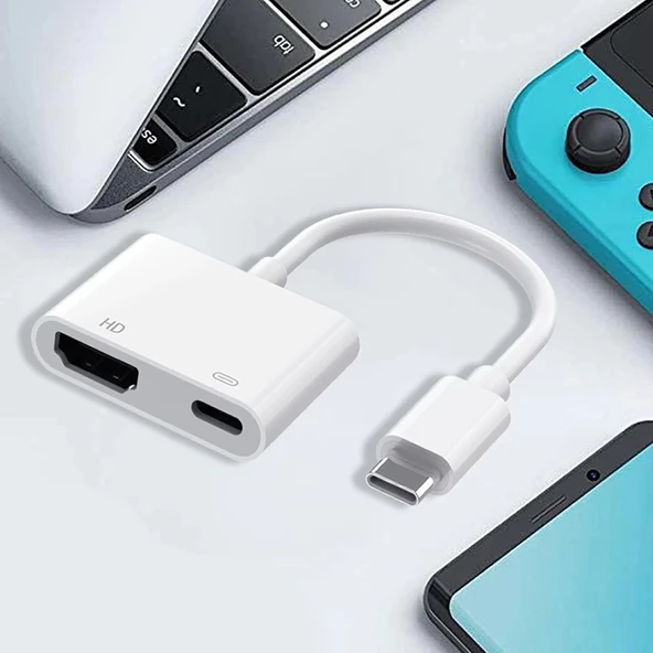 Zore Type-C to Type-C PD100W + HDMI 4K@30Hz 2in1 Adaptör - Resim 7