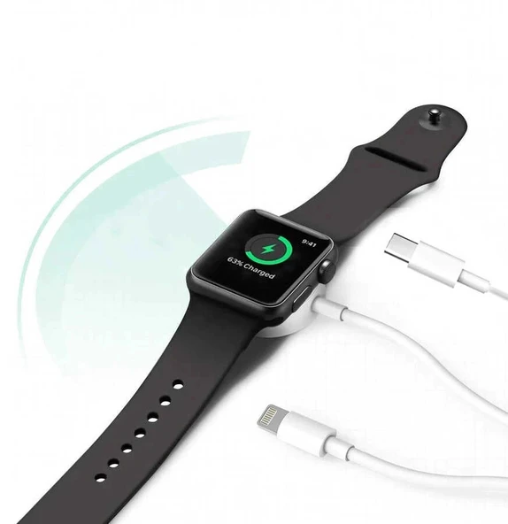 Zore Akıllı Saat 3 in 1 Lightning-Type-C-Wireless USB Şarj Kablosu - Resim 2