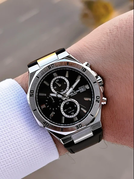 Daniel Klein Deri Kordon İç Kadran Fonksiyonları Aktif 3 Atm Suya Dayanıklı Erkek Kol Saati E140003-1 - Resim 3