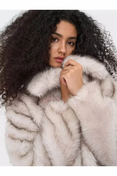 Only Dawn Faux Fur Kadın Ceket 15348977 - Resim 4