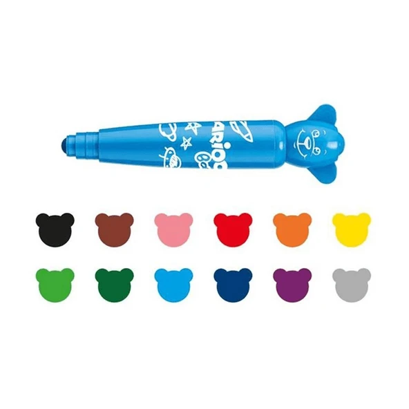 Carioca Teddy Jumbo Bebek Süper Yıkanabilir Keçeli Boya Kalemi 12li - Resim 2