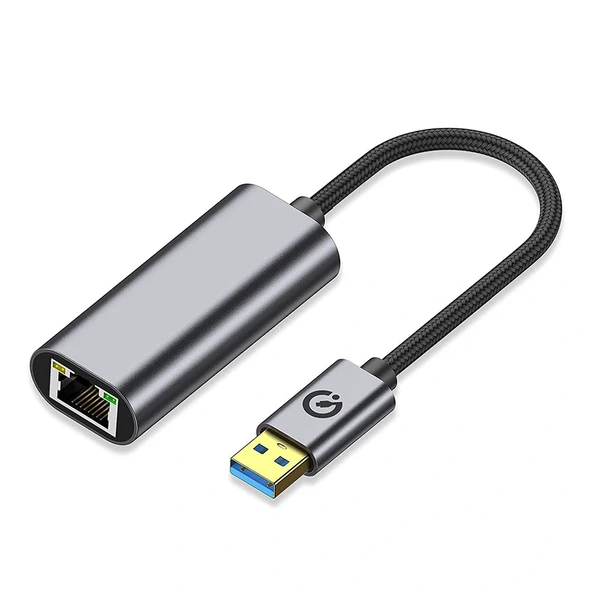 Zore QG03 USB-A to RJ45 USB3.0 Ethernet Dönüştürücü Kablo 1000Mbps 22cm ürün görseli
