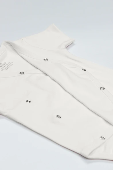 Bistyle Organik Natural Basic Style Kruvaze Yarım Kol Body BS17101 Ekru - 4