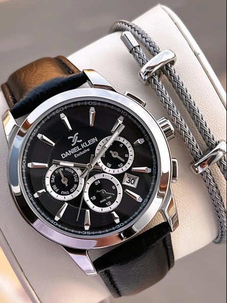 Daniel Klein Deri Kordon İç Kadran Fonksiyonları Aktif 3 Atm Suya Dayanıklı Erkek Kol Saati E140032-2 ürün görseli