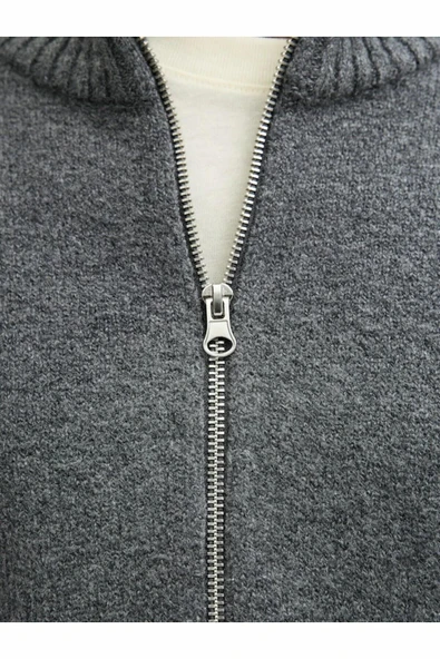 Jack Jones Norrebro Fermuarlı Yaka Loose Fit Erkek Kazak 12282749 - Resim 6