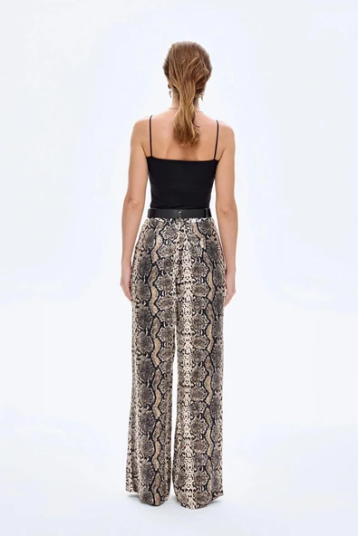 Quzu Kemer Detaylı  Kadın Pantolon - Resim 5