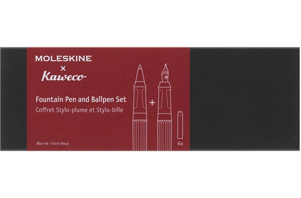 Moleskine X Kaweco Dolma Kalem Ve Tükenmez Kalem Seti Kırmzı - Resim 3